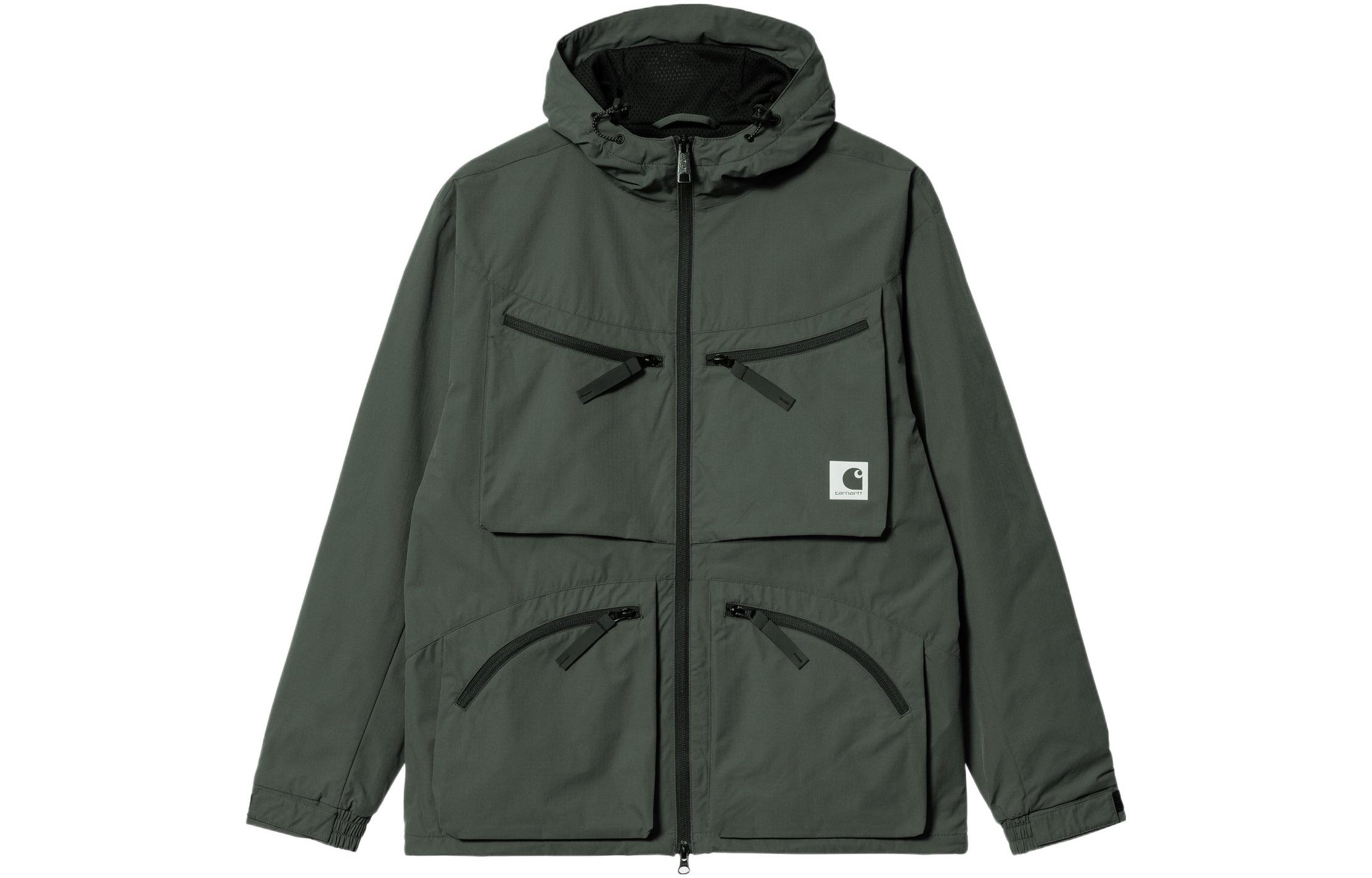 Carhartt WIP Logo Multi-Pocket Hoodie Jacket Green Mens I030013-0NV-XX