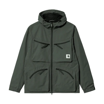 Carhartt WIP Logo Multi-Pocket Hoodie Jacket Green Mens I030013-0NV-XX