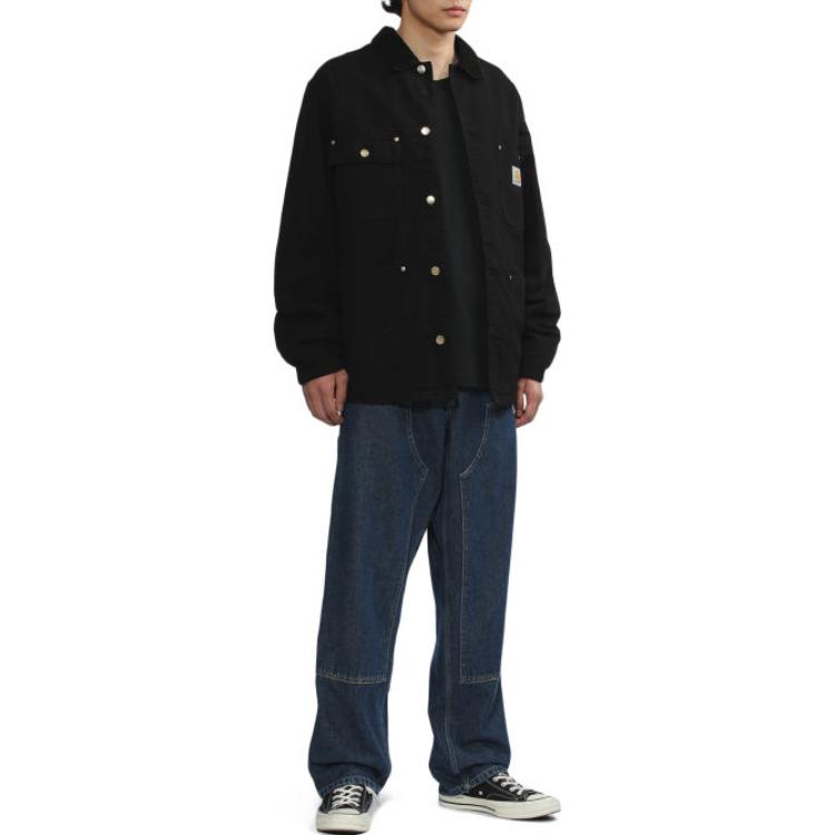 Shop Carhartt WIP Logo Multi-Pocket Jacket Unisex - Black Long Sleeve CHXJKI027357F-BKX