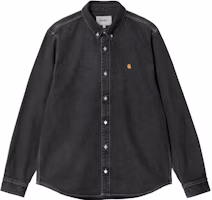 Order Carhartt WIP 男款黑色標誌補丁翻領襯衫外套 I031928-89-60