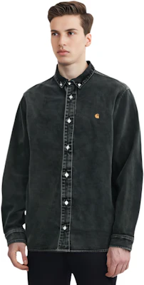 Carhartt WIP Logo Patch Collared Shirt Jacket Men’s Black I031928-89-60 Shop Carhartt WIP Logo Patch Collared Shirt Jacket Men’s Black I031928-89-60