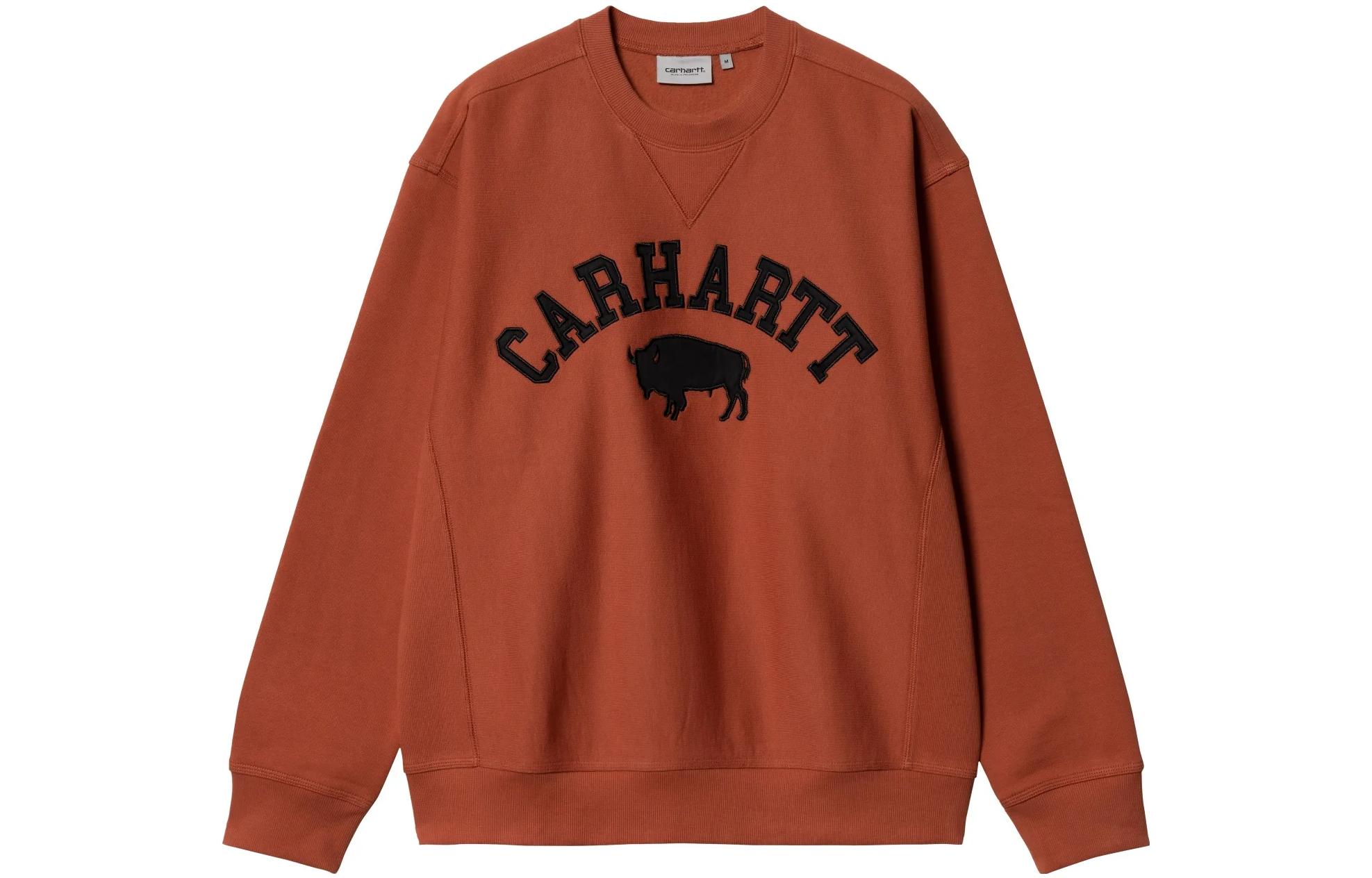 Carhartt WIP Logo Patch Crewneck Long Sleeve Sweatshirt Brown () I031408-1ER-XX