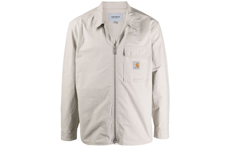 Carhartt WIP Logo Patch Full-Zip Regular Fit Jacket Beige () I02854303-0AA-00