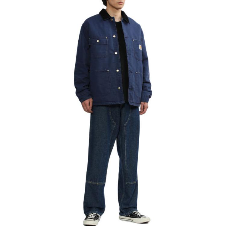 Shop 칼하트 WIP 로고 패치 멀티포켓 긴팔 재킷 유니섹스 - 씨블루. CHXJKI027357F-NYX