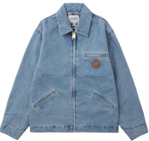 Carhartt WIP Logo Plaid Lined Denim Jacket Blue Unisex Long Sleeve CHXJKA242006N-BLX Carhartt WIP Logo Plaid Lined Denim Jacket Blue Unisex Long Sleeve CHXJKA242006N-BLX