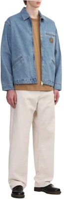 Carhartt WIP Jaket Denim Biru Kotak Berlapis Logo Unisex Lengan Panjang CHXJKA242006N-BLX Details for Carhartt WIP Jaket Denim Biru Kotak Berlapis Logo Unisex Lengan Panjang CHXJKA242006N-BLX