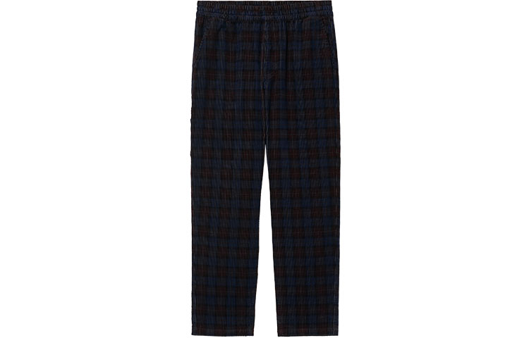 Order Carhartt WIP Logo Plaid Relaxed Straight Pants Biru Gelap. I029443-0HZ-02