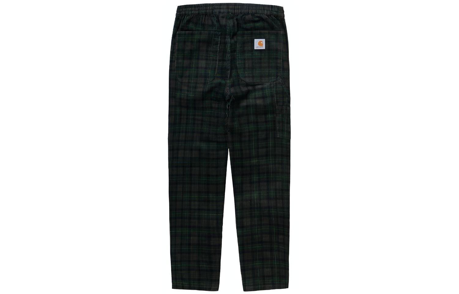 Lookbook Seluar Hijau Lurus Carhartt WIP Logo Plaid Kasual Lelaki I029443-0I8-02