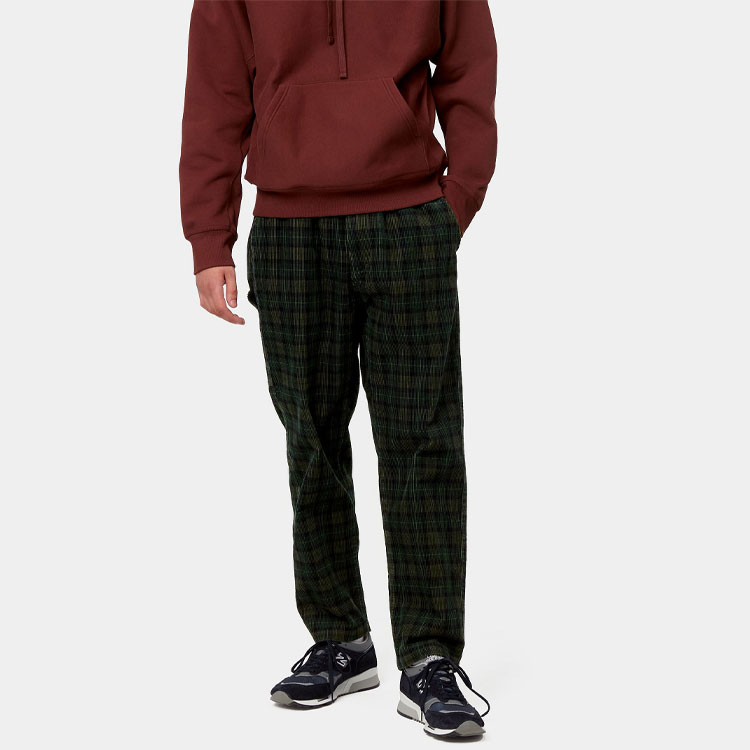 Purchase Seluar Hijau Lurus Carhartt WIP Logo Plaid Kasual Lelaki I029443-0I8-02