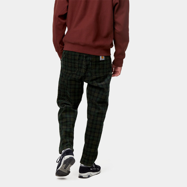 Details for Seluar Hijau Lurus Carhartt WIP Logo Plaid Kasual Lelaki I029443-0I8-02