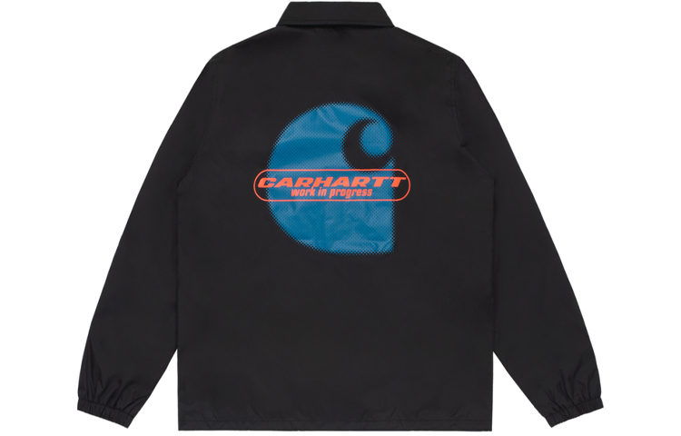 Carhartt WIP Logo Print Coach Jacket Black CHXJKA201005E-BKX