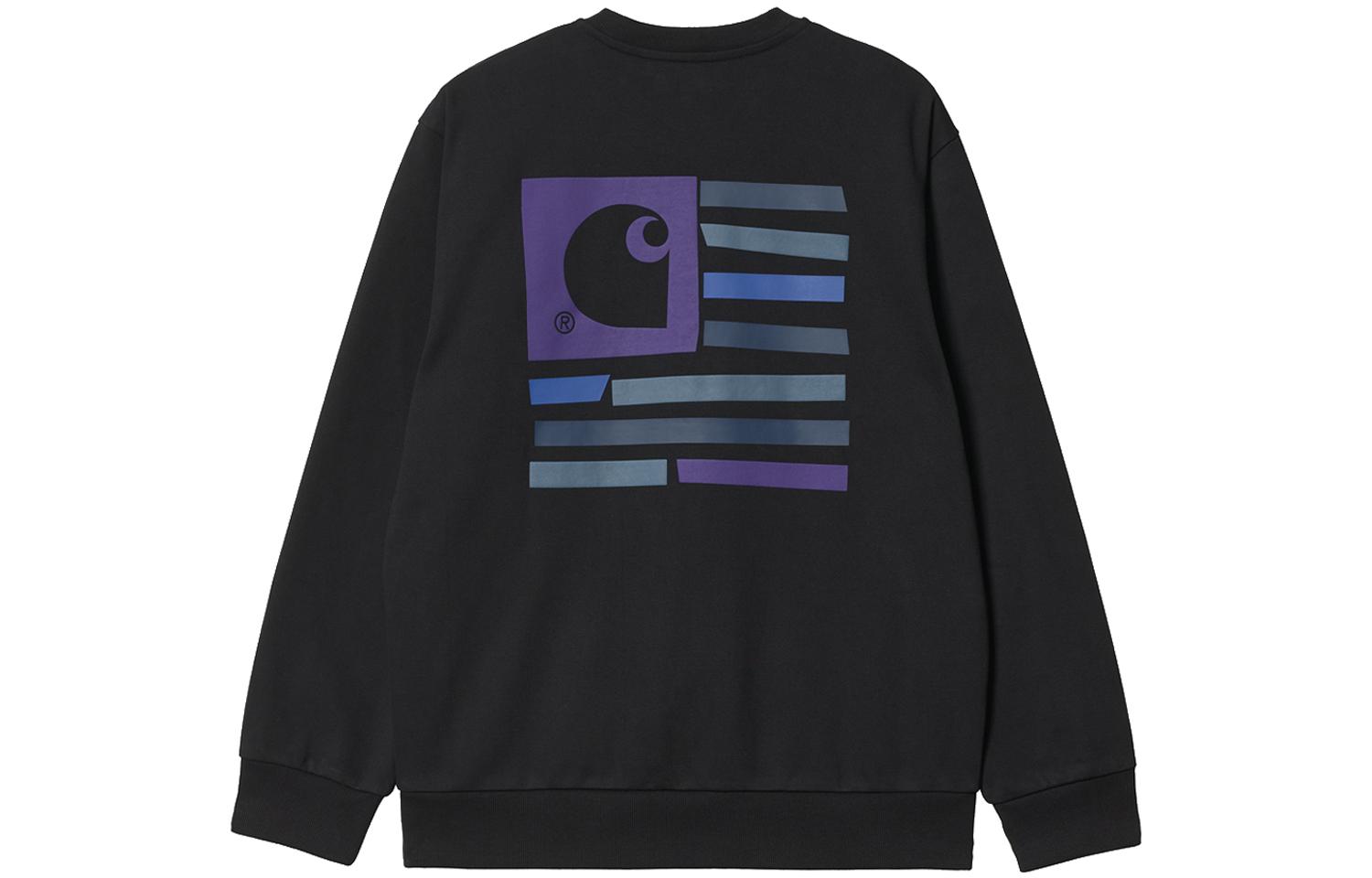Carhartt WIP Logo Print Crewneck Cotton Sweatshirt Men’s Black I03008989XX