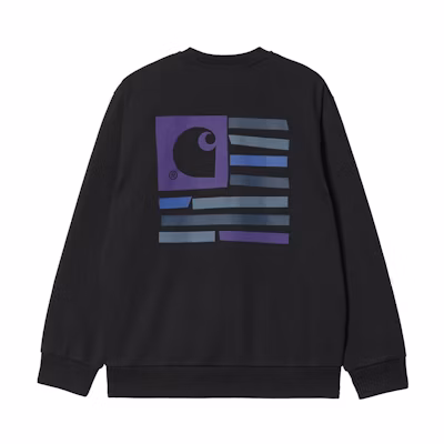Carhartt WIP Logo Print Crewneck Cotton Sweatshirt Men’s Black I03008989XX