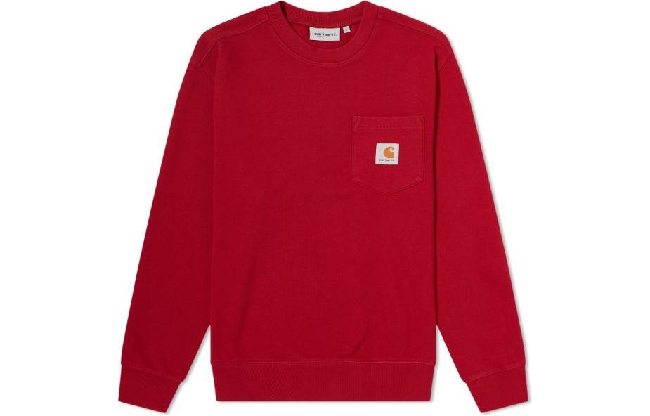 Carhartt WIP Logo Print Crewneck Long Sleeve Sweatshirt Unisex Red I027681-0EU