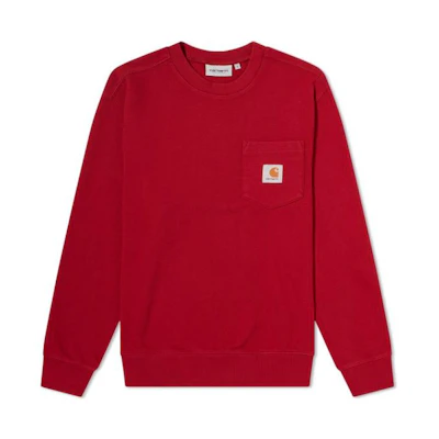 Carhartt WIP Logo Print Crewneck Long Sleeve Sweatshirt Unisex Red I027681-0EU