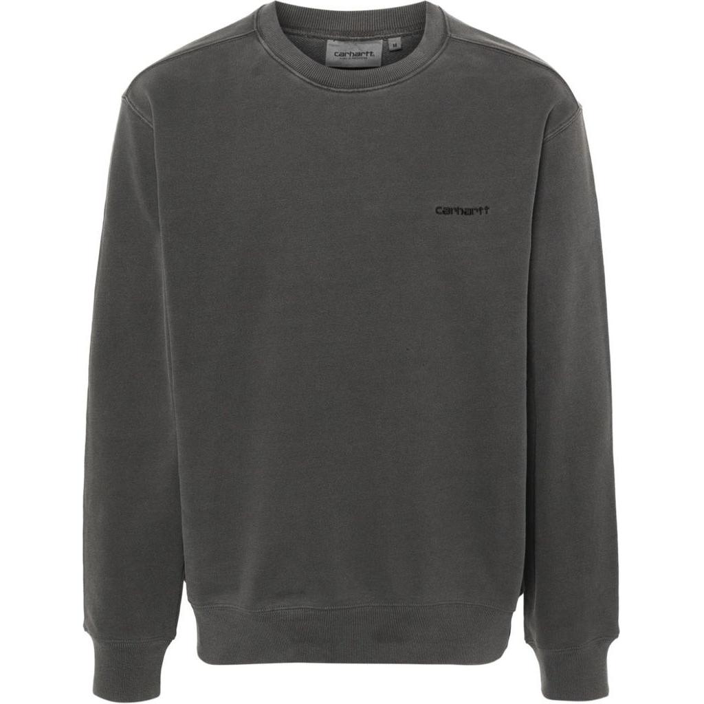 Carhartt WIP Logo Print Crewneck Long Sleeve Sweatshirt Deep Gray - I033306-589-GD