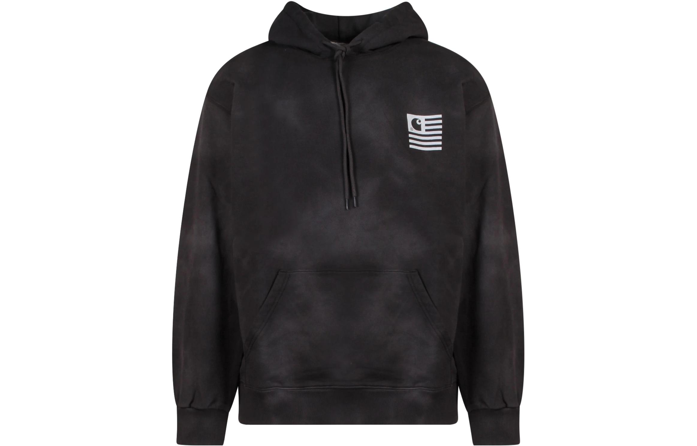 Carhartt WIP Logo Print Drawstring Hoodie Black I031405-IK5-XX