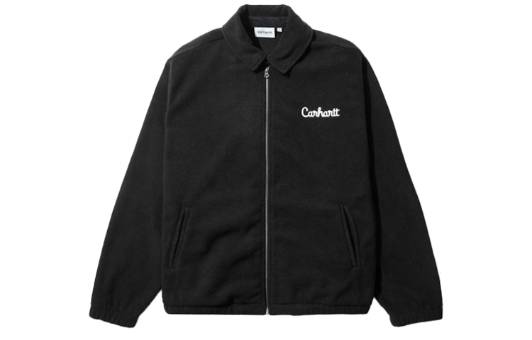 Carhartt WIP Logo Print Solid Color Long-Sleeve Jacket Black () CHXJKA212008HBKX-PDP