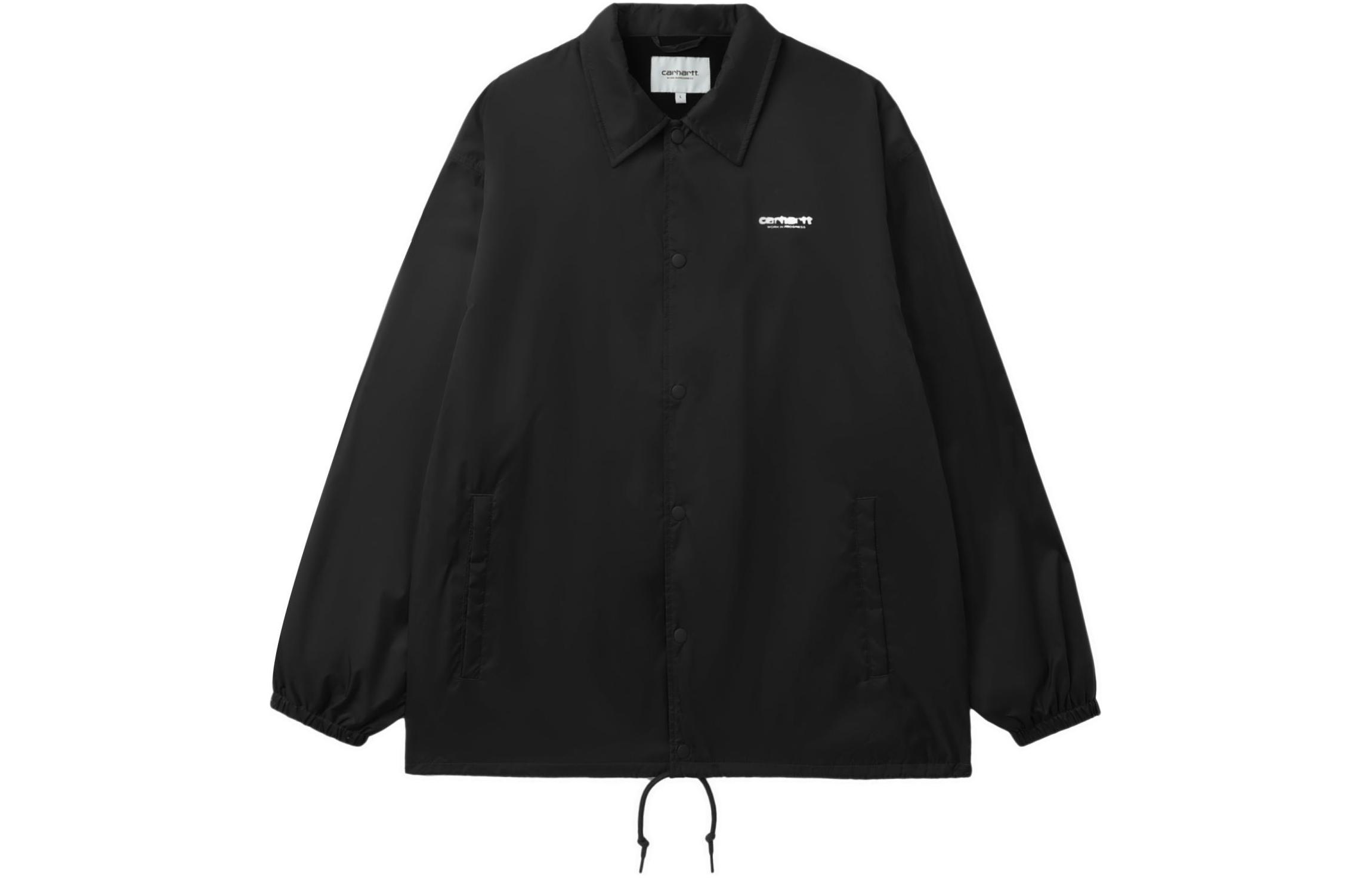 Lookbook Carhartt WIP 徽標印花教練外套 男女款 黑色 CHXJKA241003MBKX