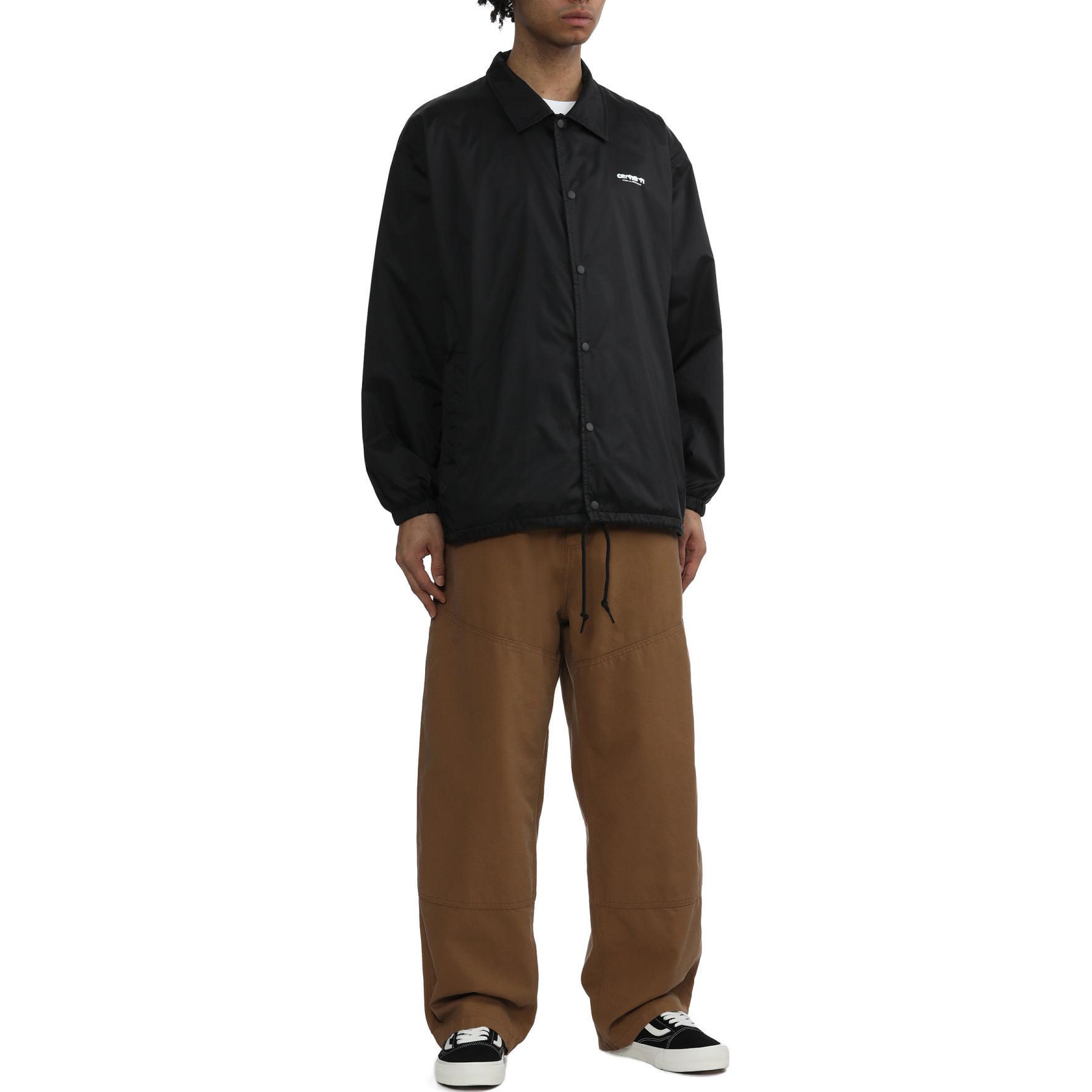 Shop Carhartt WIP 徽標印花教練外套 男女款 黑色 CHXJKA241003MBKX