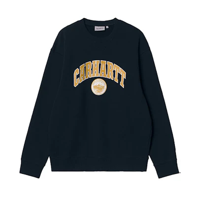 Carhartt WIP Logo Printed Crewneck Sweatshirt Navy Blue () I029510-0EJ-XX