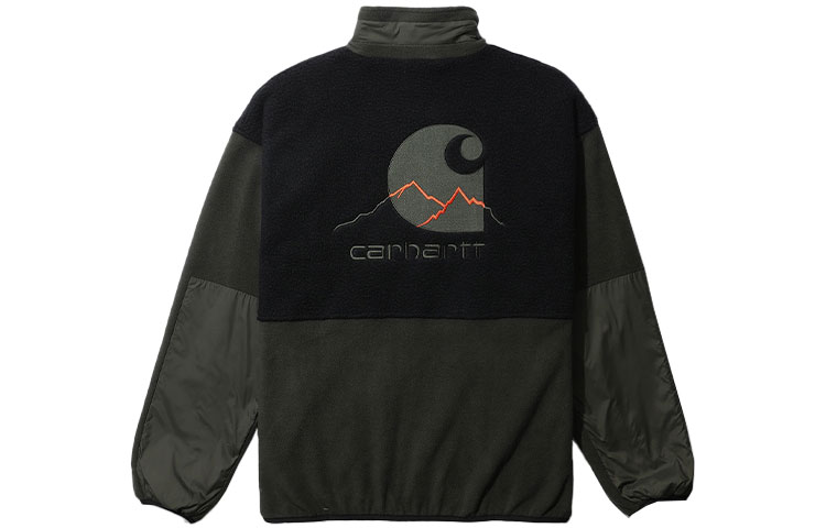 Lookbook Carhartt WIP Logo Printed Green Stand Collar Unisex Jacket. CHXJKA212050-HGRD