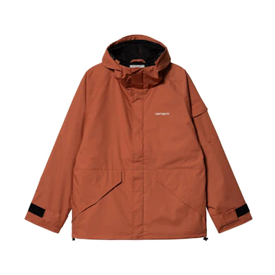 Carhartt WIP Logo Printed Hoodie Jacket Orange Red I031356-1DS-XX