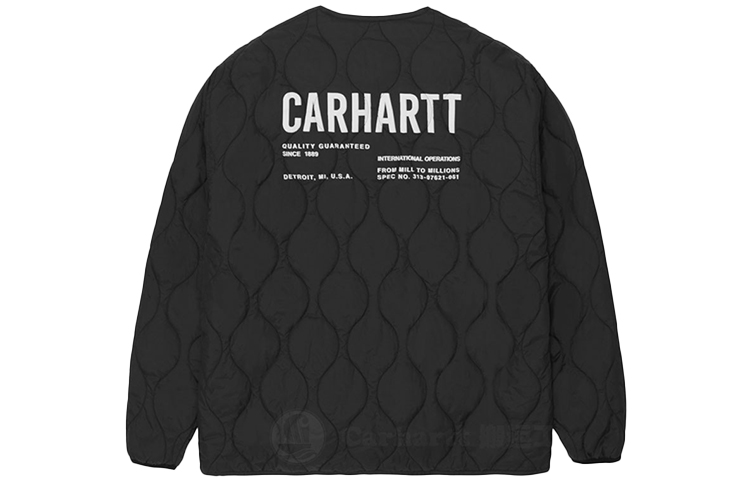 Carhartt WIP Logo Quilted Zip Jacket Black () CHXJKA212004H-BKX