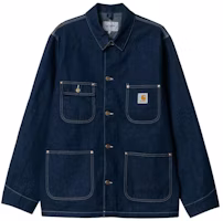 Carhartt WIP Logo Vintage Washed Multi-Pocket Denim Jacket Men I031896-01-2Y Carhartt WIP Logo Vintage Washed Multi-Pocket Denim Jacket Men I031896-01-2Y