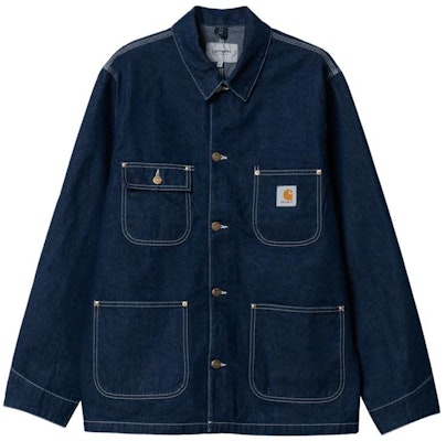 Carhartt WIP Logo Vintage Washed Multi-Pocket Denim Jacket Men I031896-01-2Y Order Carhartt WIP Logo Vintage Washed Multi-Pocket Denim Jacket Men I031896-01-2Y