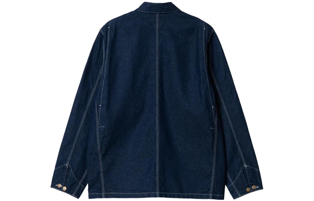 Lookbook Carhartt WIP Logo Vintage Washed Multi-Pocket Denim Jacket Men I031896-01-2Y