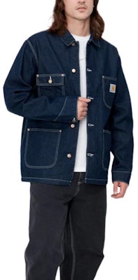 Carhartt WIP Logo Vintage Washed Multi-Pocket Denim Jacket Men I031896-01-2Y Details for Carhartt WIP Logo Vintage Washed Multi-Pocket Denim Jacket Men I031896-01-2Y