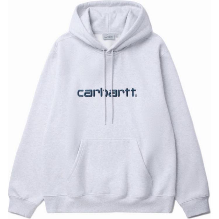 Carhartt WIP Loose Fit Hoodie with Embroidered Logo and Large Pocket CHXSWI030547N-216982