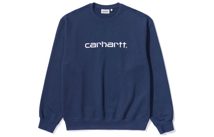 Carhartt WIP Loose Fit Letter Print Sweatshirt Navy Blue CHXSWA191061G-BLX