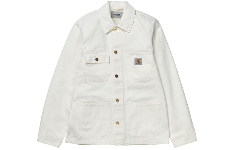 Carhartt WIP Loose Fit Long-Sleeve Jacket with Chest Pocket White I026480-D6-02