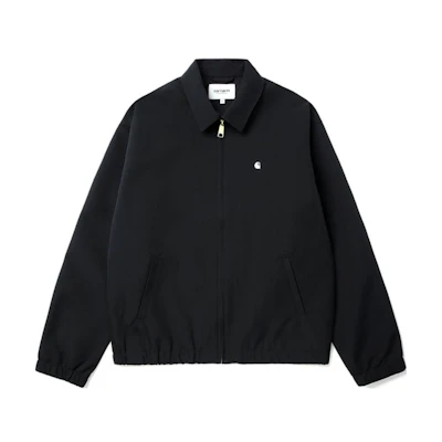 Carhartt WIP Loose Fit Zip Jacket Embroidered Logo Black Outerwear. CHXJKA242007N-BKX