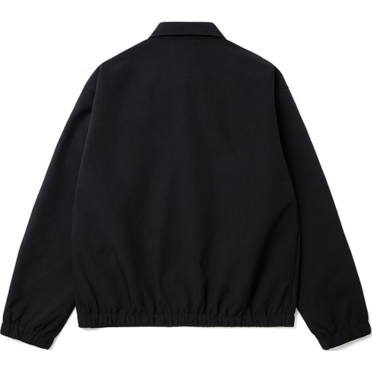 Lookbook カーハートWIPルーズフィットジップジャケット刺繍ロゴブラックアウターウェア CHXJKA242007N-BKX