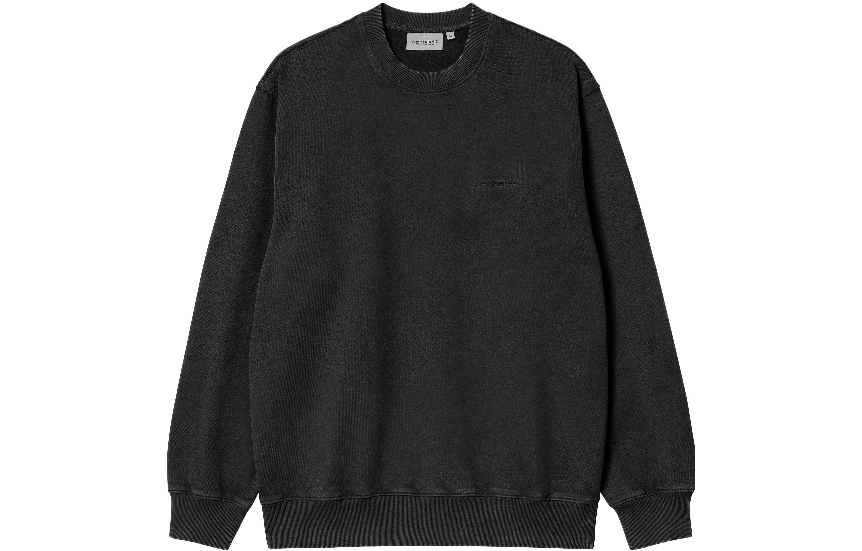 Carhartt WIP Marfa Black Crewneck Sweatshirt Embroidered Logo Casual Top I030638-89-FQ