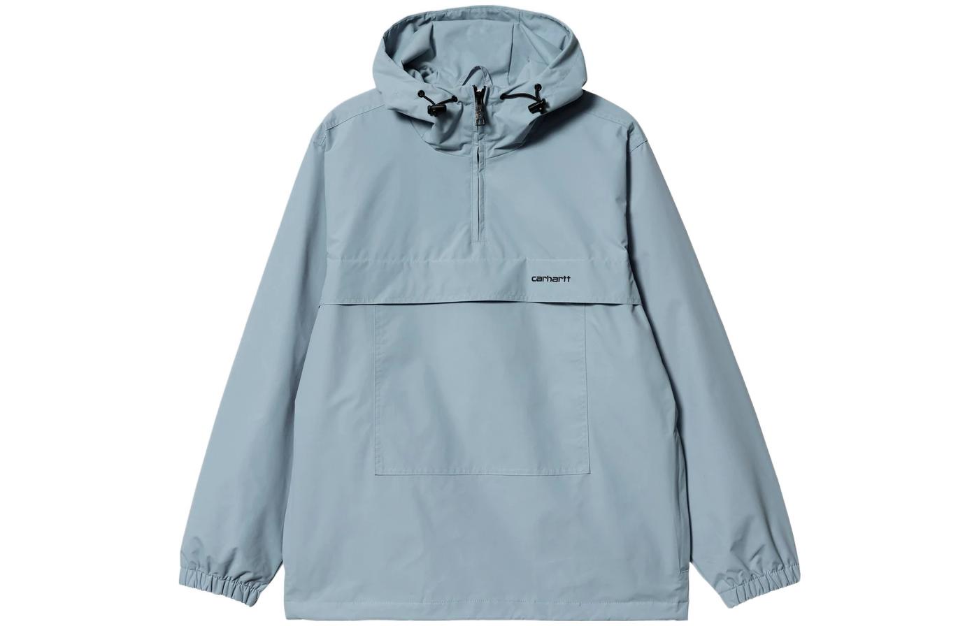 Carhartt WIP Men’s Solid Half-Zip Logo Hoodie Jacket Blue I030008-0SM-XX