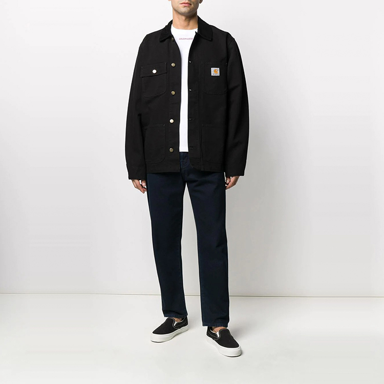 Lookbook Carhartt WIP Michigan Coat Black Straight-Fit Denim Multi-Pocket Jacket I026480