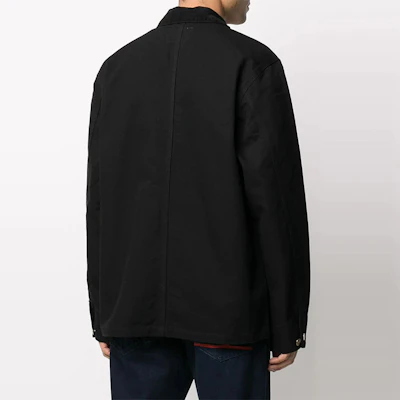 Carhartt WIP Michigan Coat Black Straight-Fit Denim Multi-Pocket Jacket I026480 Shop Carhartt WIP Michigan Coat Black Straight-Fit Denim Multi-Pocket Jacket I026480