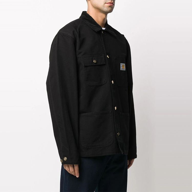 Purchase Carhartt WIP Michigan Coat Black Straight-Fit Denim Multi-Pocket Jacket I026480