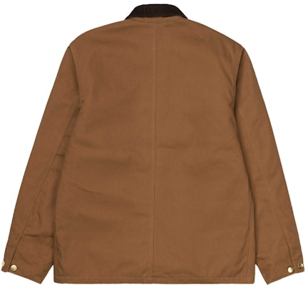 Carhartt WIP Michigan Coat Coklat Jaket Gaya Vintage dengan Logo dan Fleece Lining I028425 Lookbook Carhartt WIP Michigan Coat Coklat Jaket Gaya Vintage dengan Logo dan Fleece Lining I028425