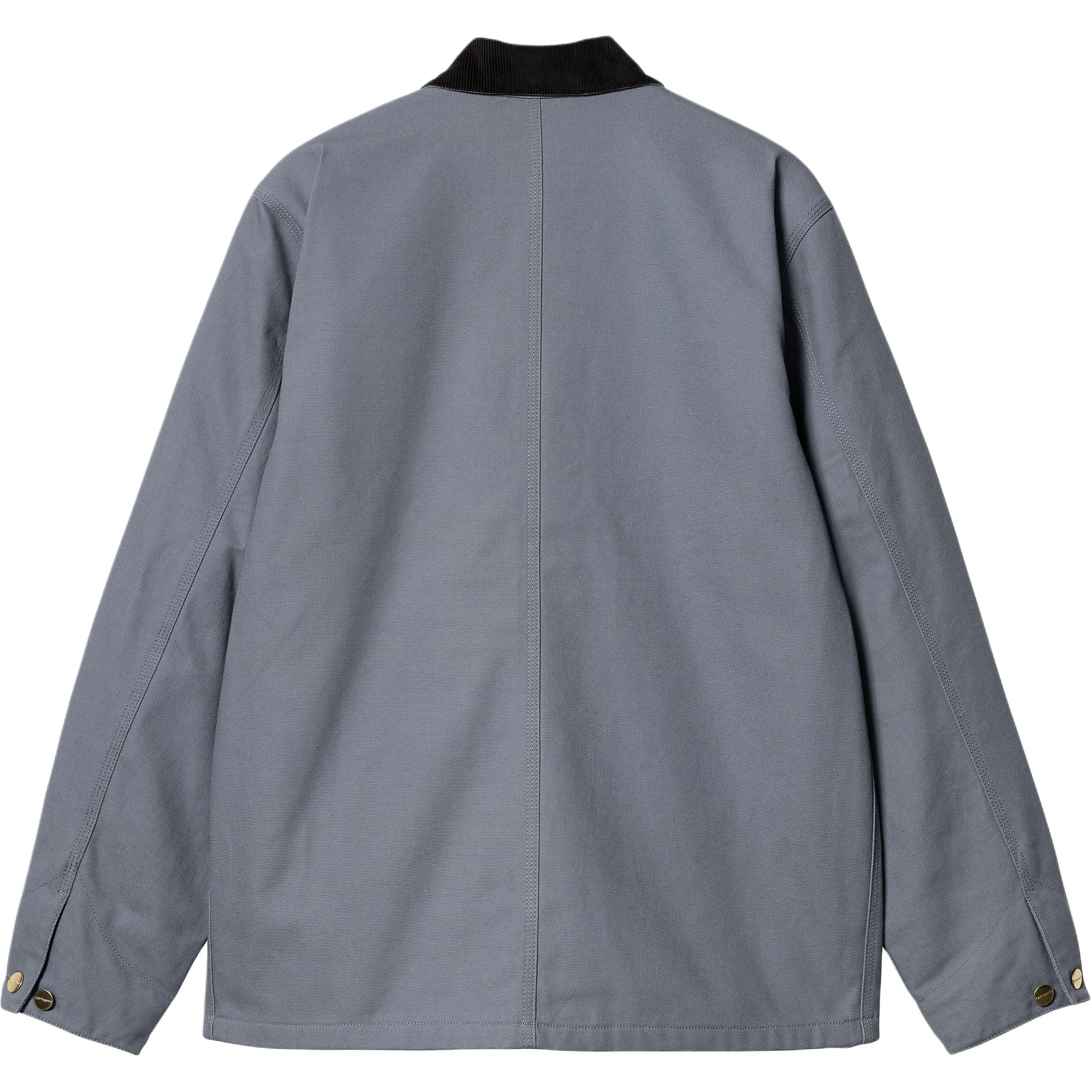 Lookbook Carhartt WIP Michigan Coat Unisex Abu-Abu Jaket Lengan Panjang Kancing Depan. I015261-2EP-01