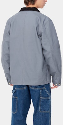 Carhartt WIP Michigan Coat Unisex Abu-Abu Jaket Lengan Panjang Kancing Depan. I015261-2EP-01 Details for Carhartt WIP Michigan Coat Unisex Abu-Abu Jaket Lengan Panjang Kancing Depan. I015261-2EP-01