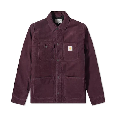 Carhartt WIP Michigan Corduroy Button Jacket Burgundy Classic Design I031209-0W8-02