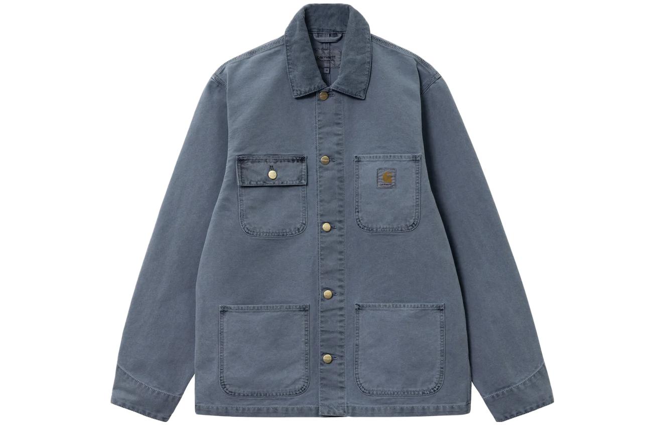 Carhartt WIP Michigan Jacket Misty Blue  Multi-Pocket Workwear Logo Style I026480-1EG-FH