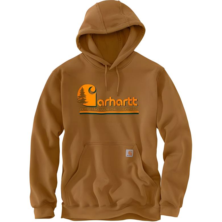 Carhartt WIP Midweight Tree Graphic Hoodie Brown Loose Fit Sweatshirt 106498