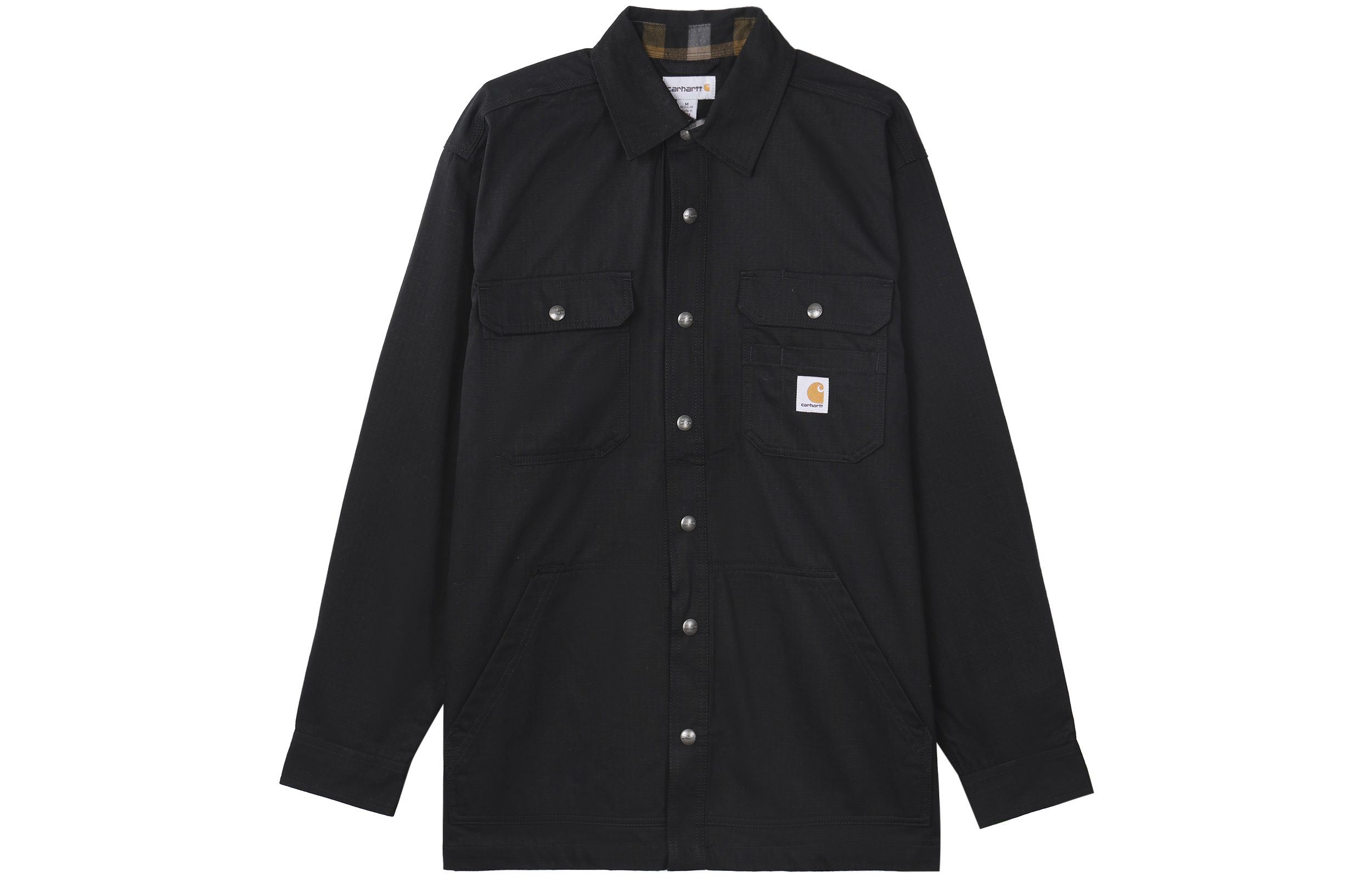 Carhartt WIP Military Workwear Flannel Lined Long Sleeve Jacket Black 104146-001