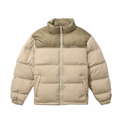 Carhartt WIP Minimalist Embroidered Patchwork Puffer Jacket Beige Unisex. CHXDNA192002D-BGX